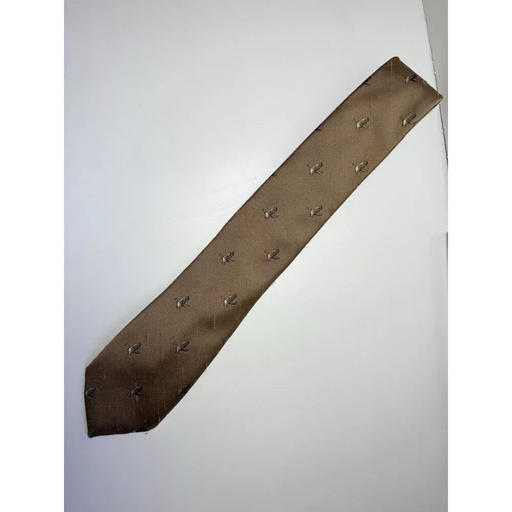 Vintage Brownstone Polyester Raw Silk Flying Duck The In Light Brown